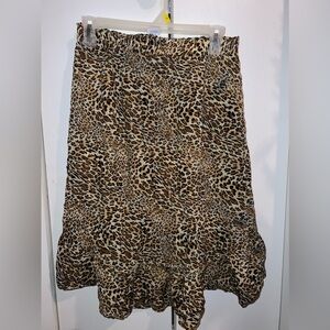 Leopard flare skirt